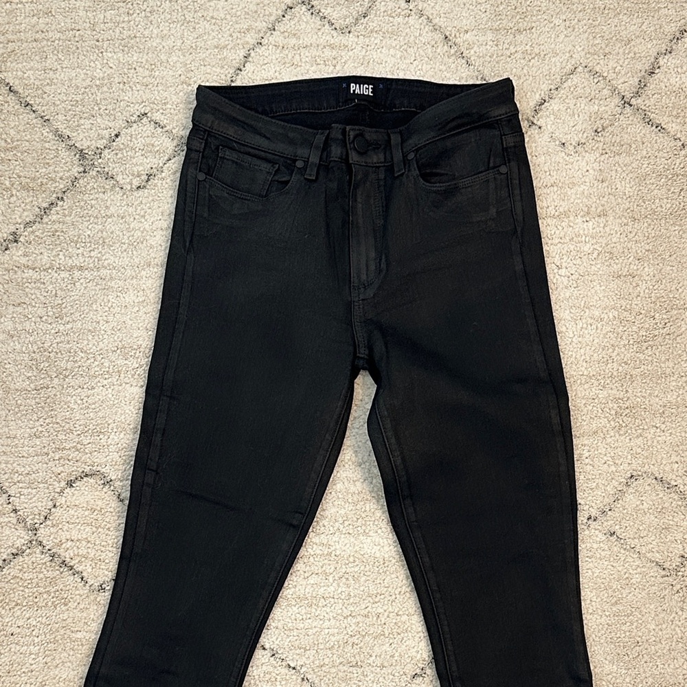 PAIGE Hoxton Ankle Coated Women’s Jeans.  Size 27.  Color: Black Fog